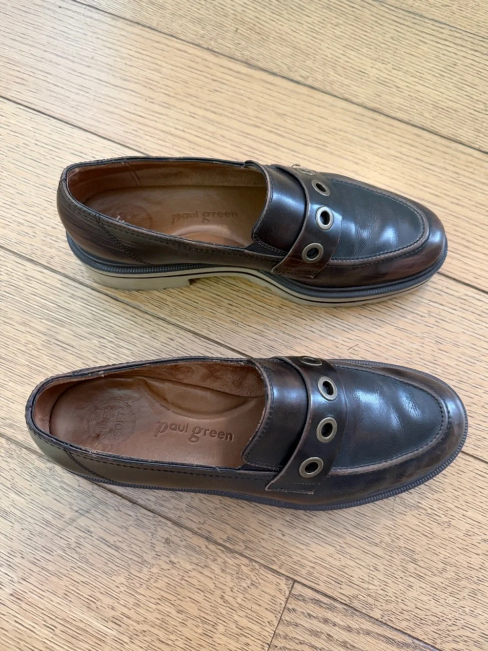 Paul Green Billie Loafer Tobacco Brushed Leather Sz US 9